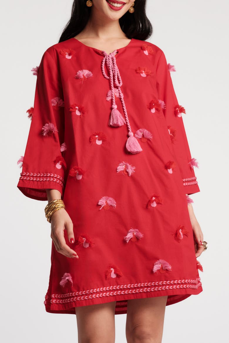 Capri Peacock Tunic, Main, color, Red/Pink