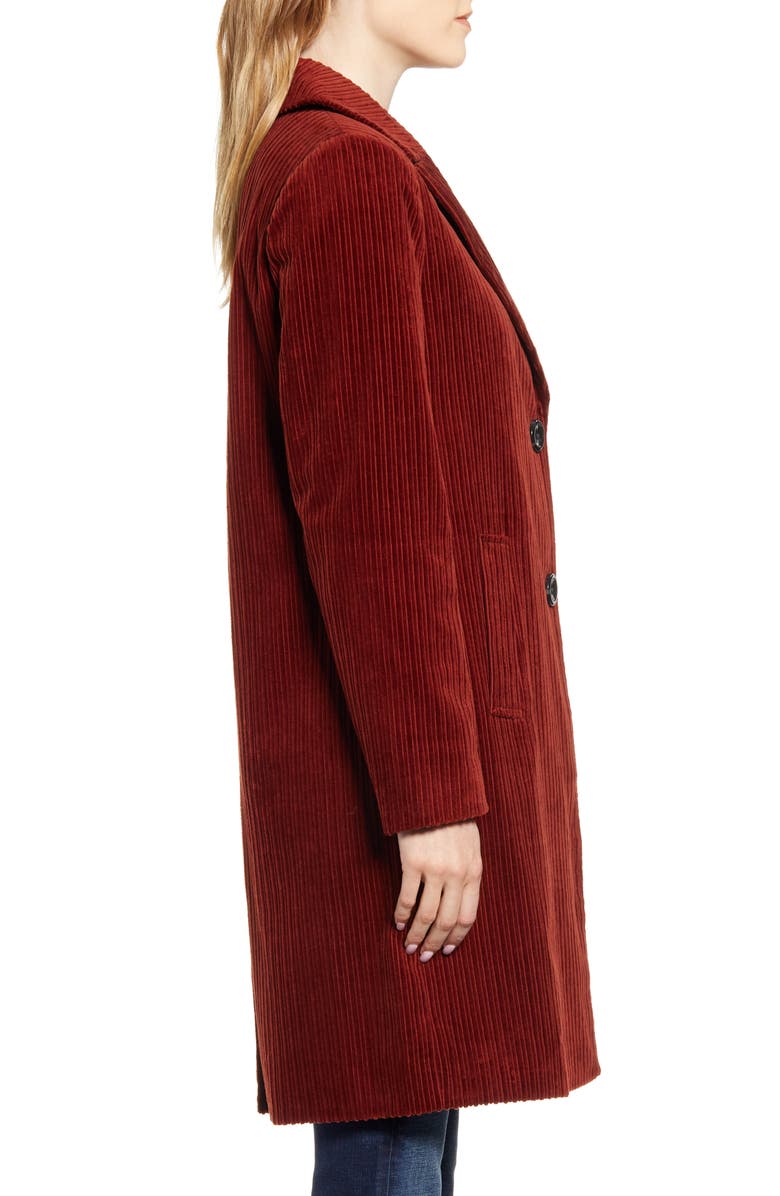 Sam Edelman Corduroy Reefer Coat, Alternate, color, 