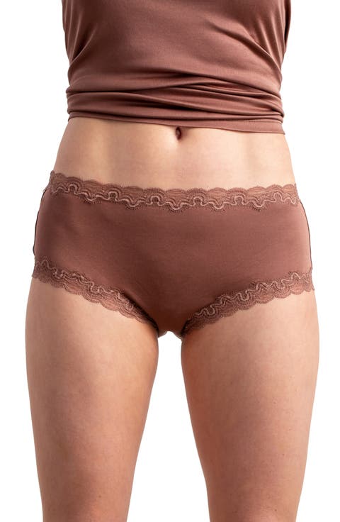 Soft Silk Lace Trim Silk Briefs (Regular & Plus Size)