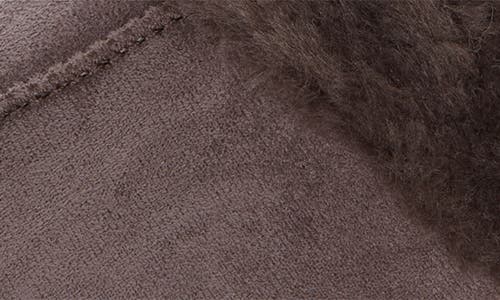 Floopi Faux Suede Faux Fur Lined Slipper In Brown