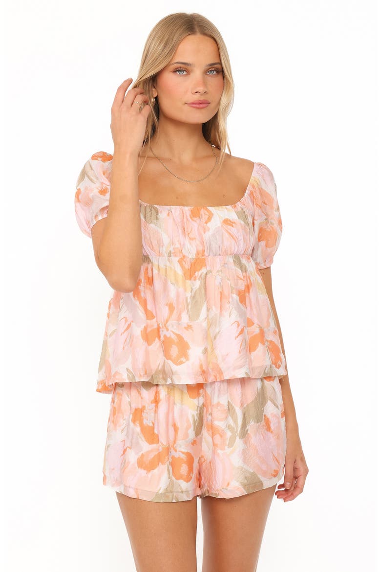Julia Floral Open Back Top & Shorts Set, Alternate, color, PINK FLORAL