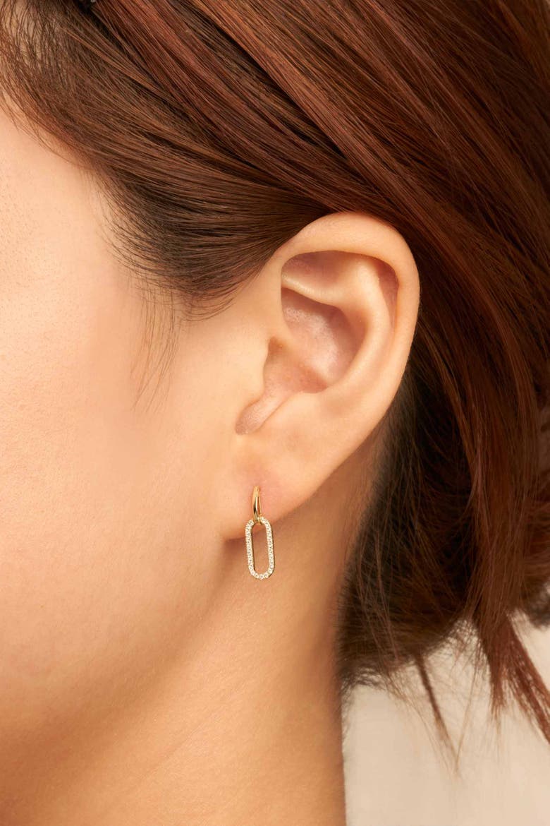 10K Yellow Gold Venice Link Diamond Drop Earrings, Alternate, color, Yellow Gold