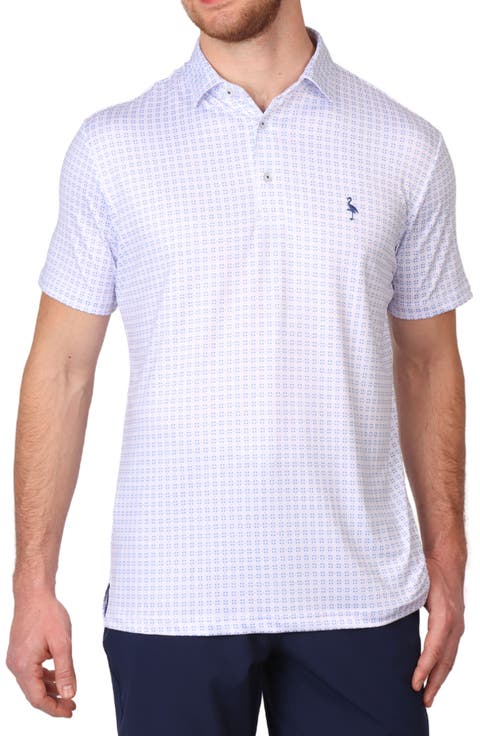 Square Print Performance Polo