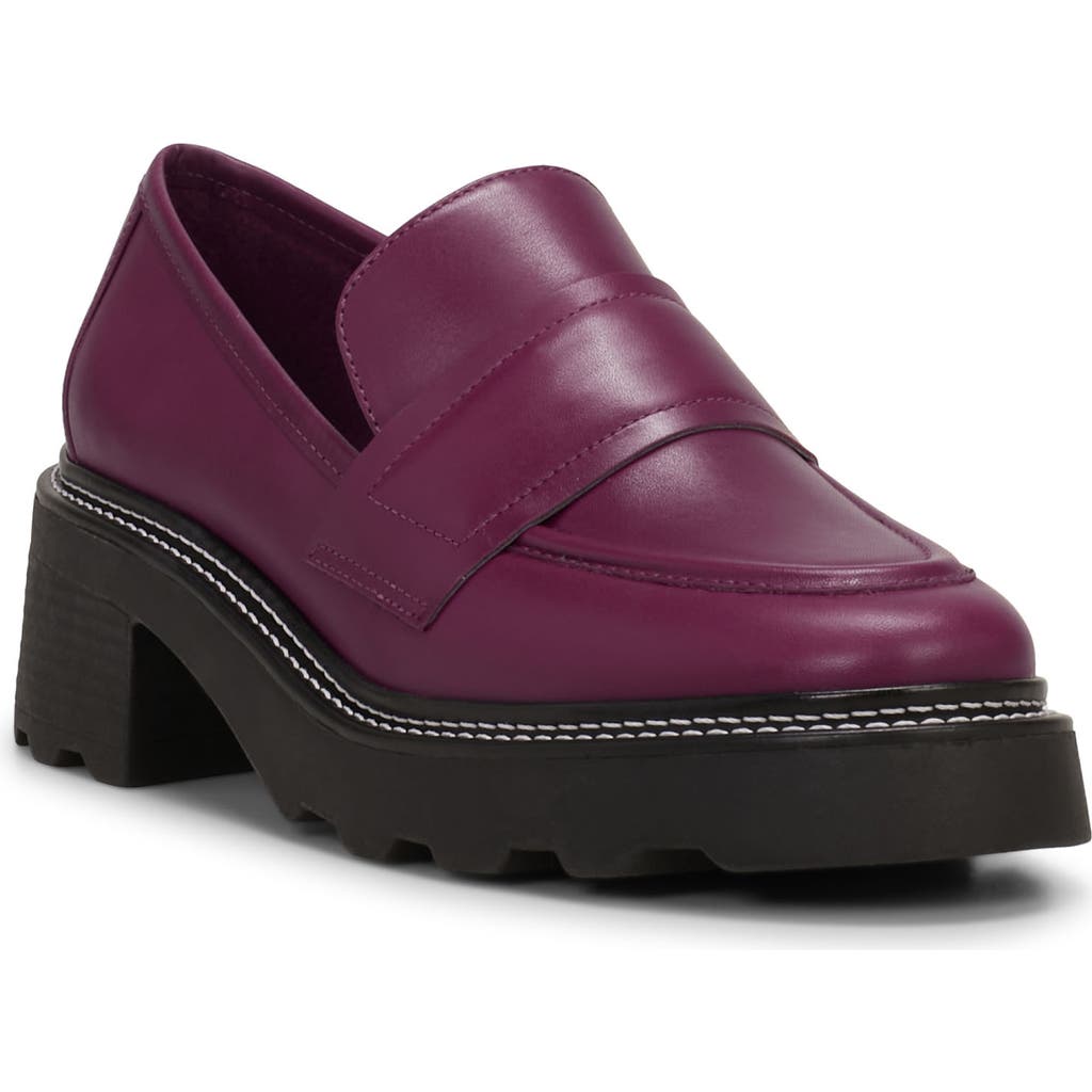 Vince Camuto Chantie Platform Loafer In Dark Purple