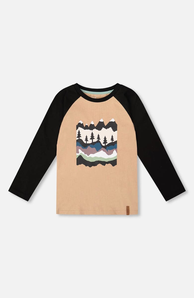 Deux par Deux Long Raglan Sleeve Jersey Tee, Main, color, 