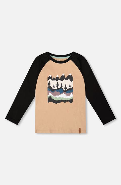 Long Raglan Sleeve Jersey Tee (Toddler & Little Kid)
