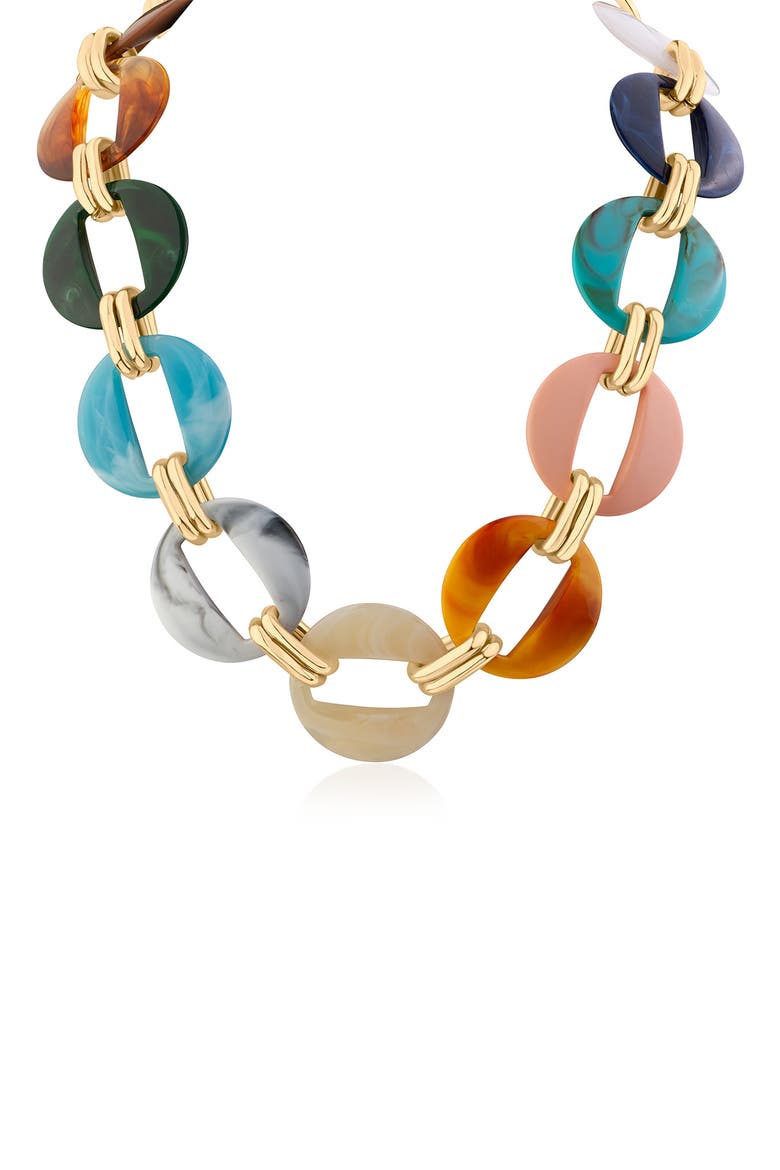 Multicolor Resin Disc Necklace (Nordstrom Exclusive), Main, color, MULTI/ GOLD