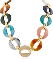 JARDIN Multicolor Resin Disc Necklace