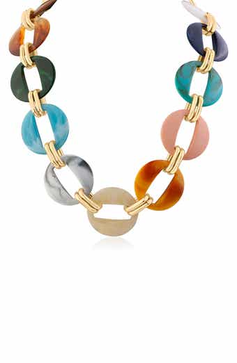 JARDIN Multicolor Resin Disc Necklace