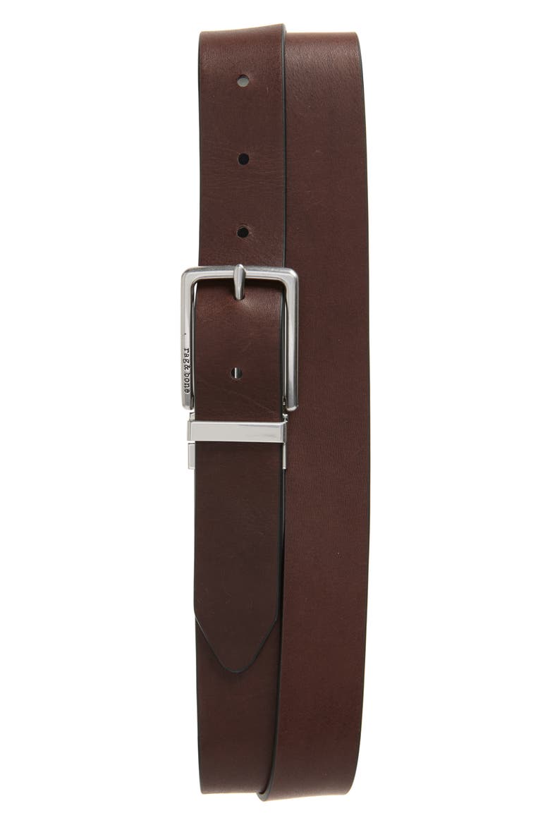 Carter Reversible Leather Belt, Main, color, COFFEE NAVY