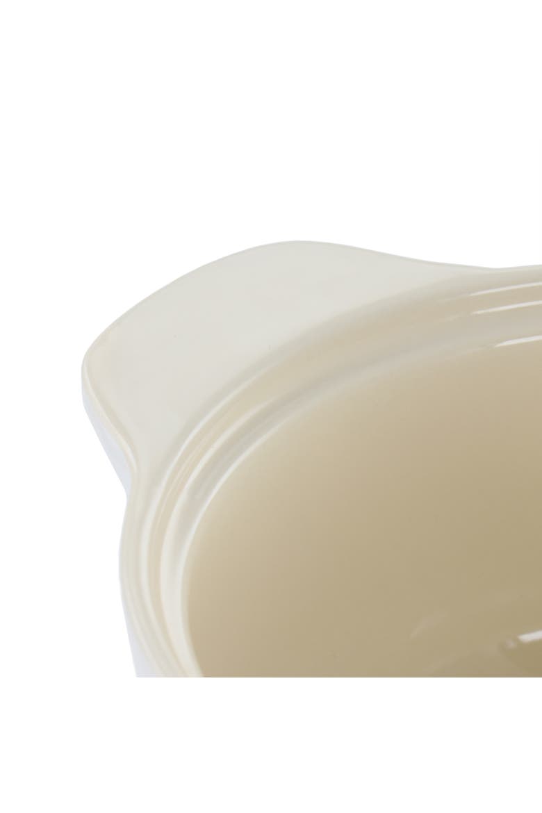2.3 Quart Round Stoneware Casserole with Lid, Alternate, color, White