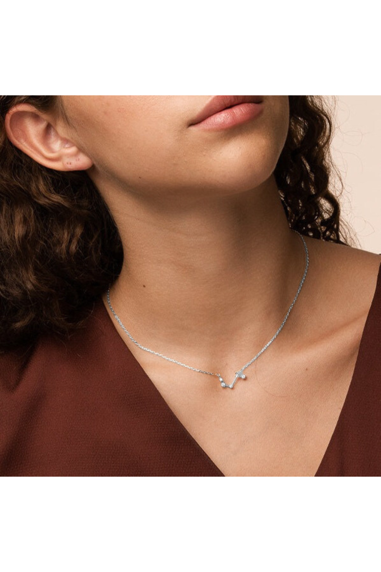 14k Gold Constellation Zodiac Necklace, 12 Zodiac Constellation Gift Idea, Alternate, color, Silver - Sagittarius