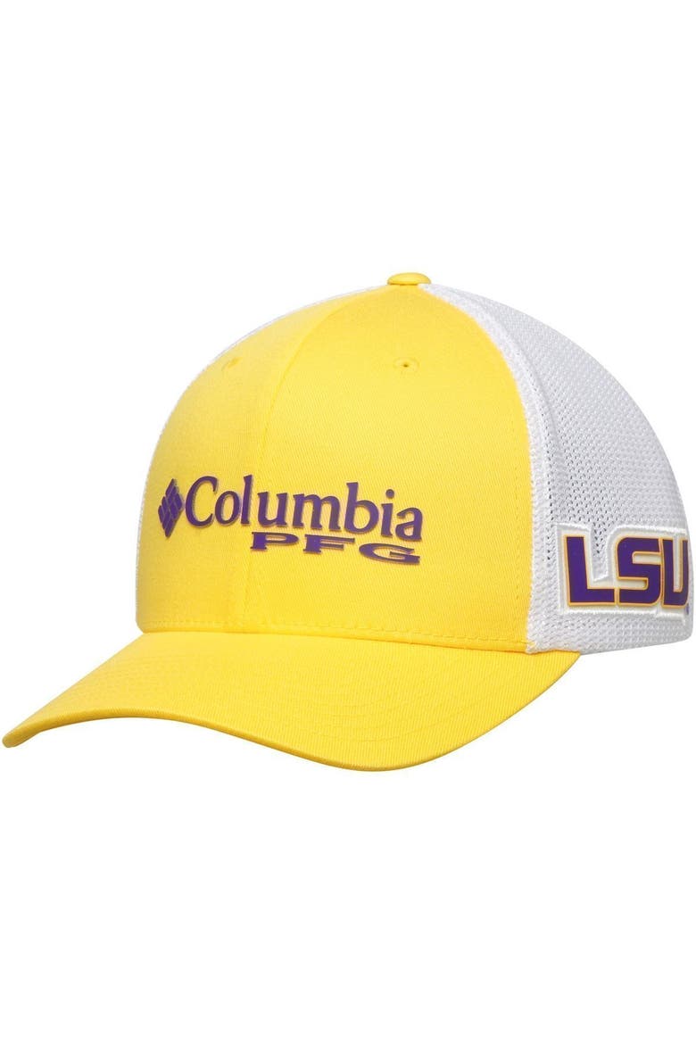 Men's Columbia Gold LSU Tigers Collegiate PFG Flex Hat, Main, color, GOLD