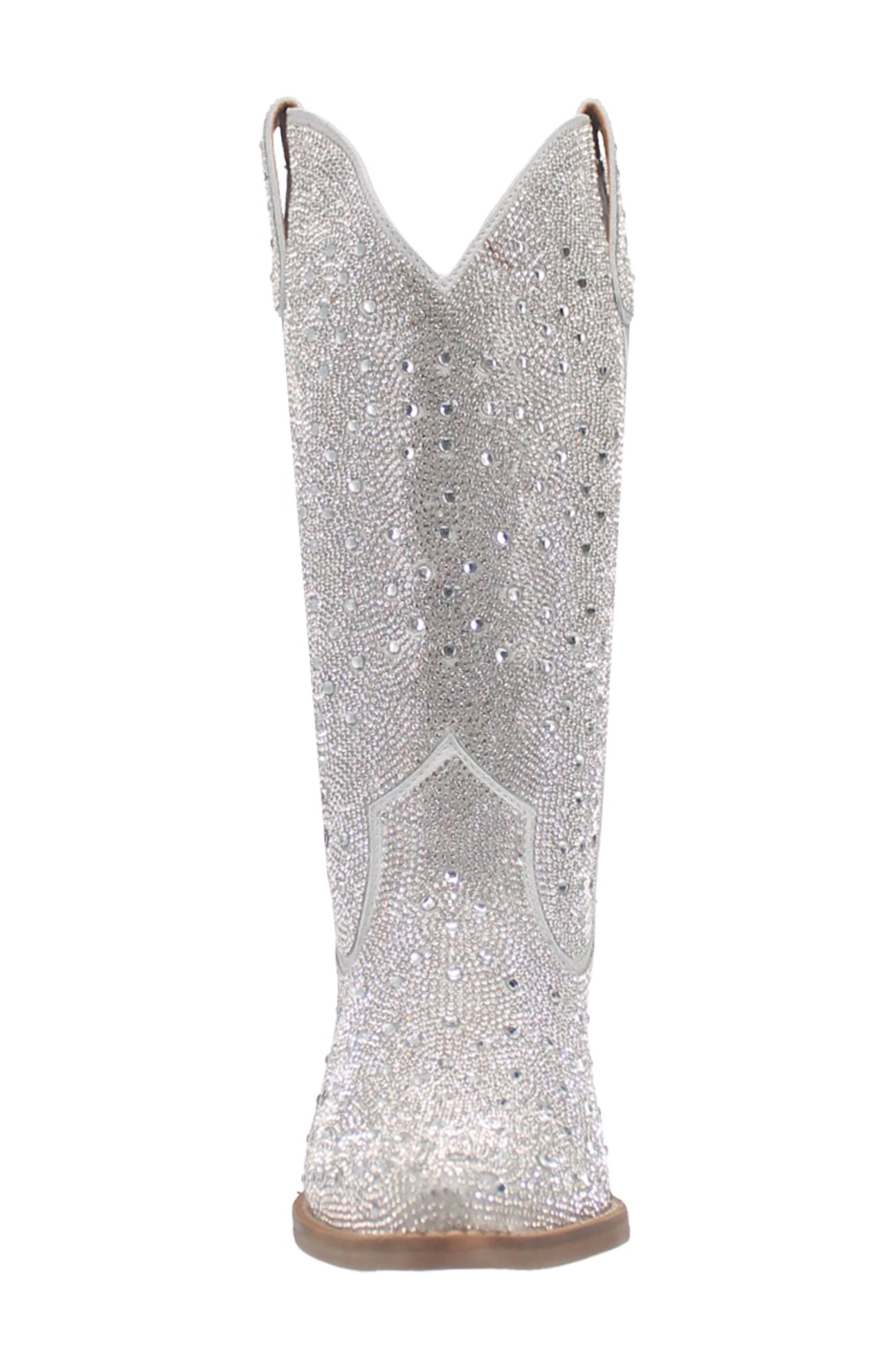 Dingo Silver Dollar Rhinestone Western Boot, Alternate, color, Silver