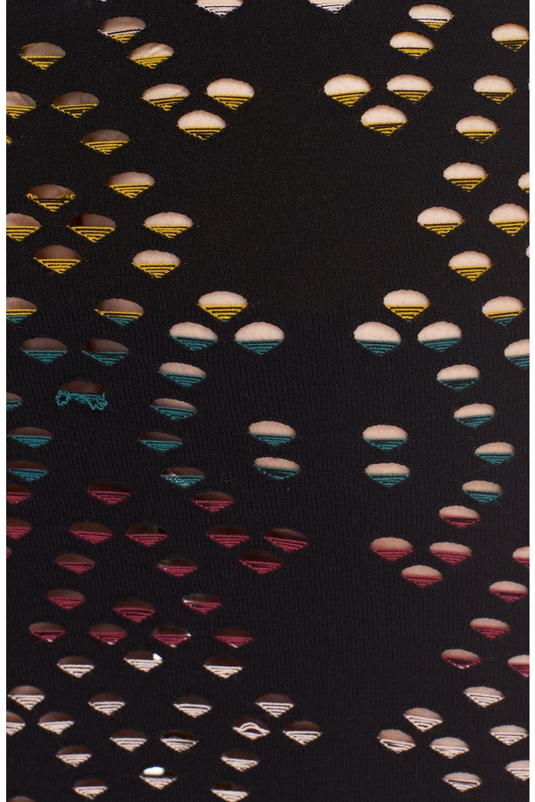 'Ani' Multicolor Pointelle Knit Pencil Skirt, Alternate, color, BLACK/ MULTI