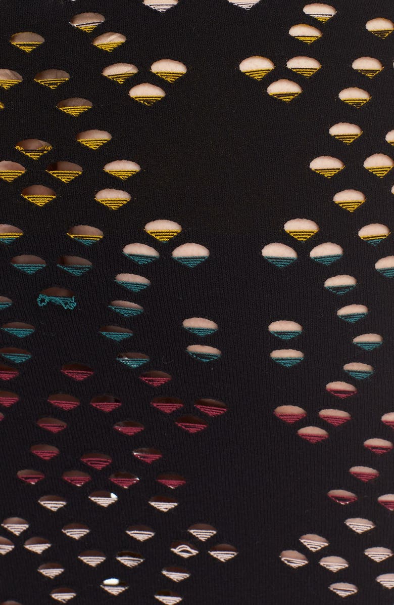 Alice + Olivia 'Ani' Multicolor Pointelle Knit Pencil Skirt, Alternate, color, 