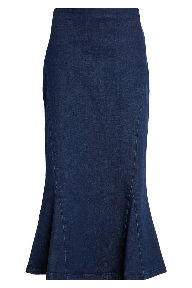 Emanuel Flared Denim Maxi Skirt, Alternate, color, DARK DENIM