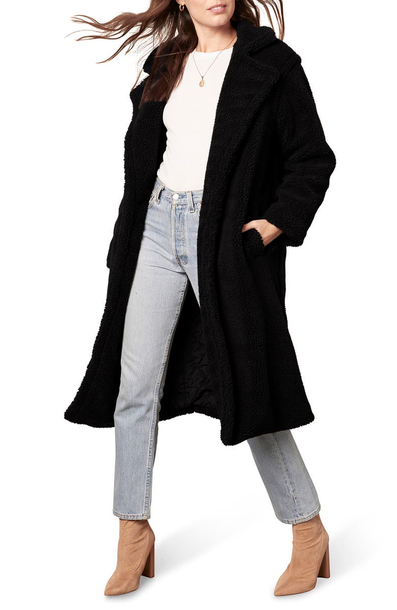 BB Dakota by Steve Madden BB Dakota Teddy Faux Fur Longline Coat, Alternate, color, 