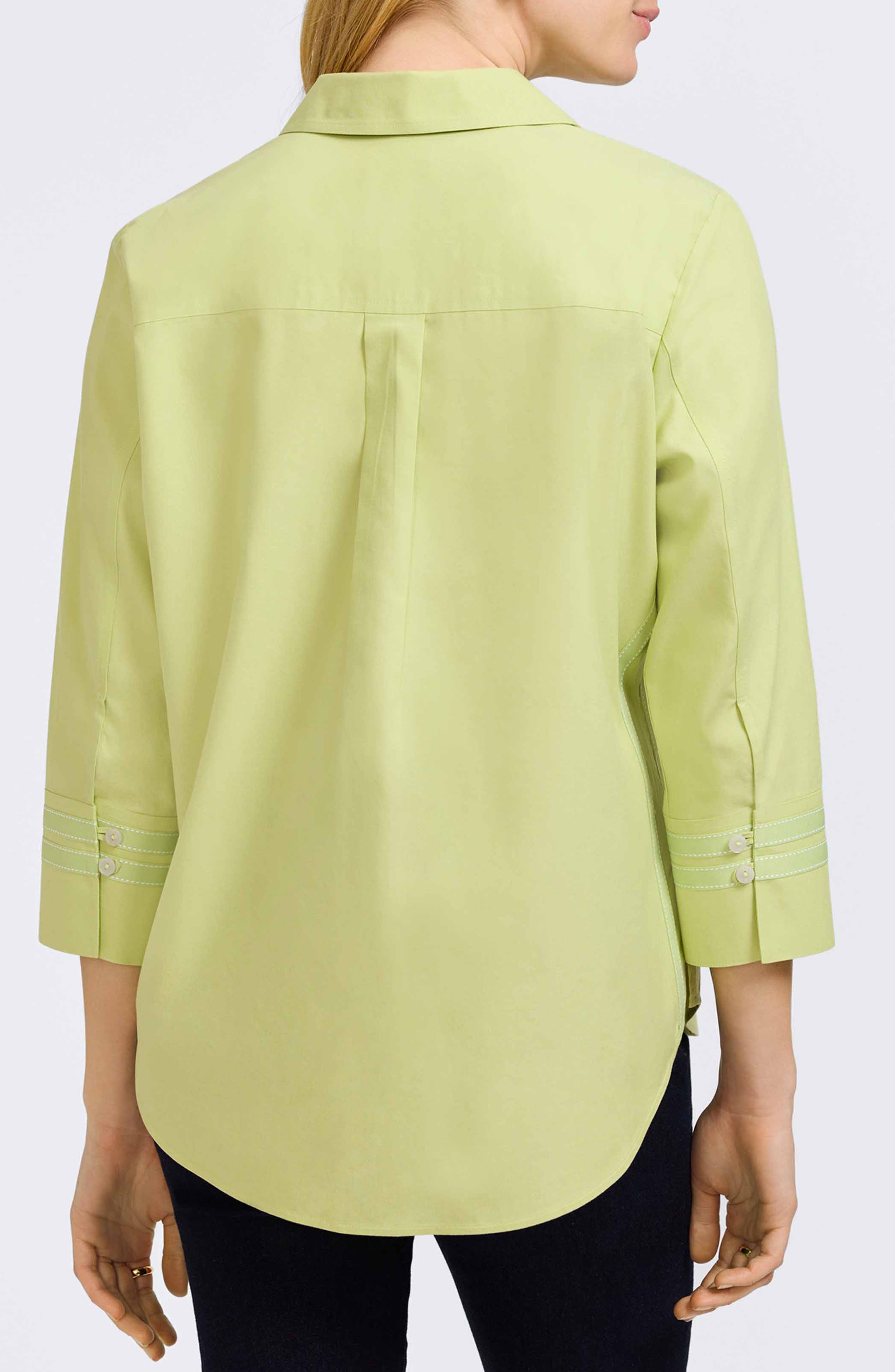 Brooke Grosgrain Trim Button-Up Shirt - image 4
