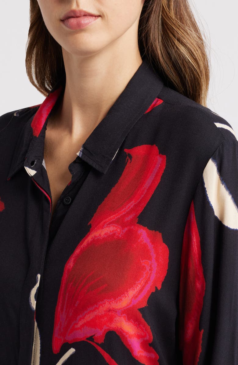 Masai Copenhagen Nadia Floral Long Sleeve Midi Shirtdress, Alternate, color,