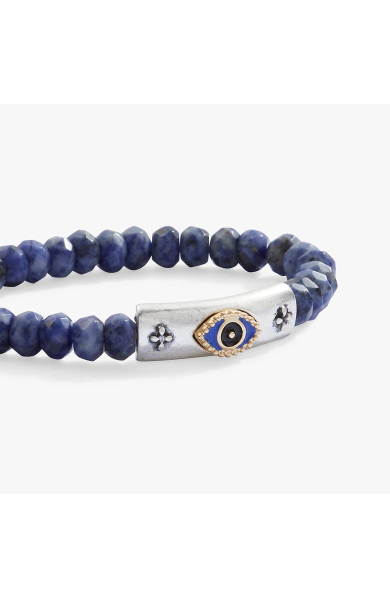 Alex and Ani Antique Evil Eye Stretch Bracelet, Alternate, color, Silver
