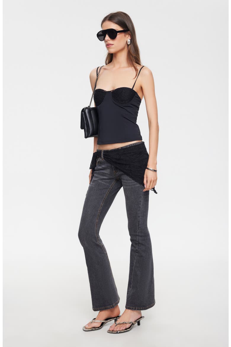 Saint Lace Trim Cami, Alternate, color, NOIR