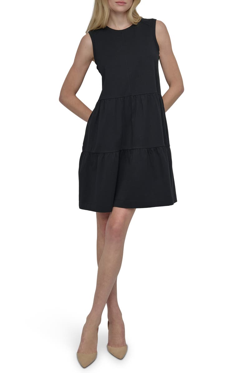 DKNY Sleeveless Stretch Cotton Dress, Main, color, 