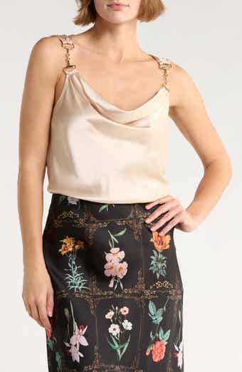 TASH AND SOPHIE Horsebit Hardware Satin Top