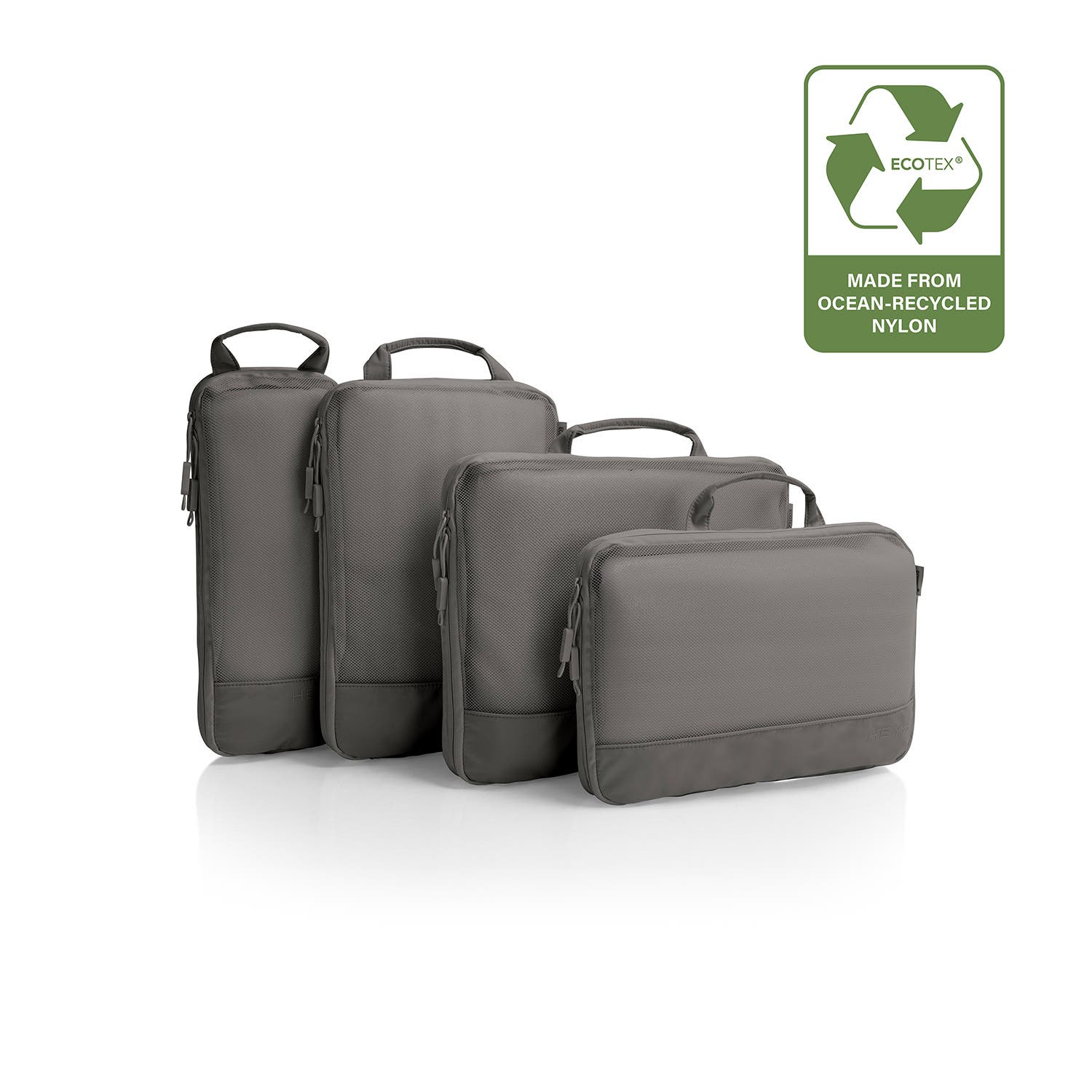 Heys EcoTex<sup>®</sup> Compression Packing Cube 4 Piece Set, Main, color, Grey Stone