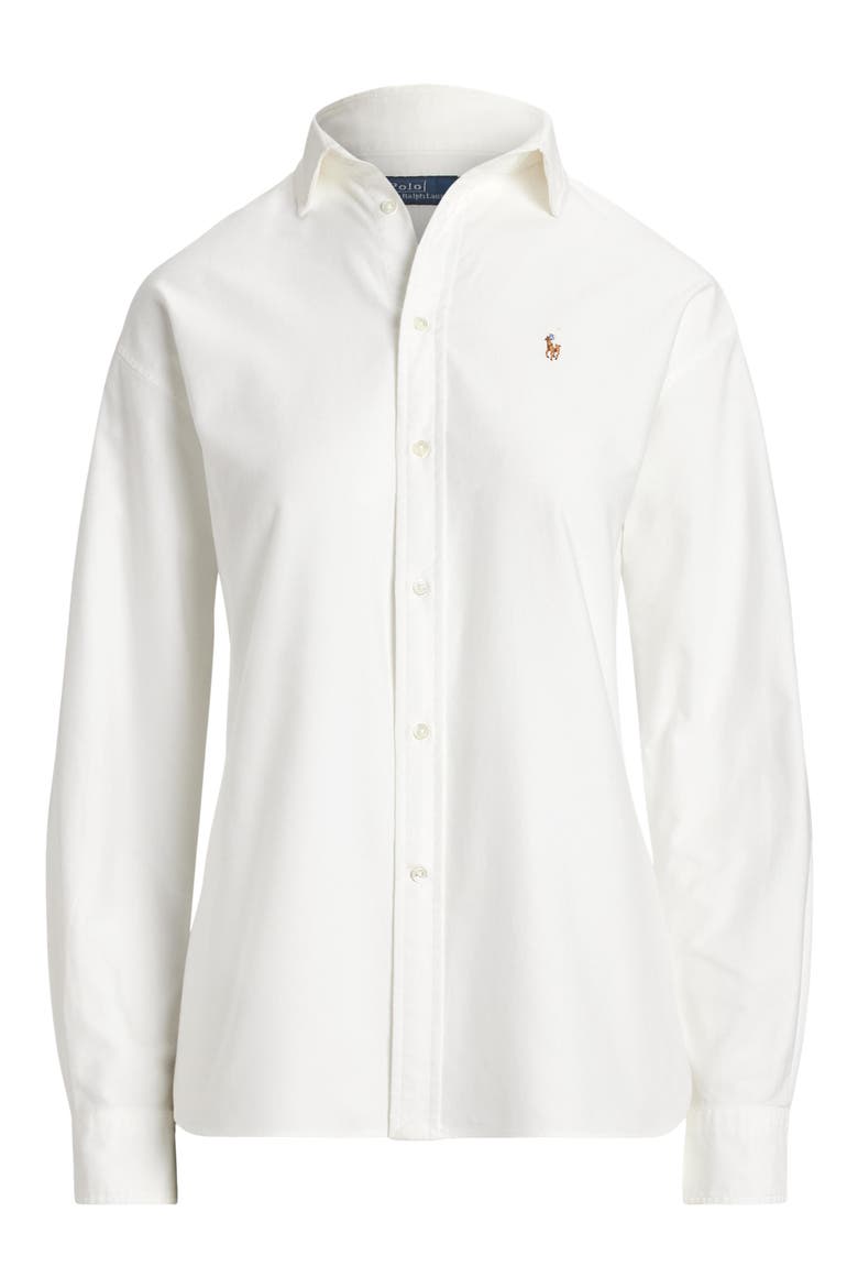 The Iconic Relaxed Fit Oxford Button-Up Shirt, Alternate, color, BSR WHITE