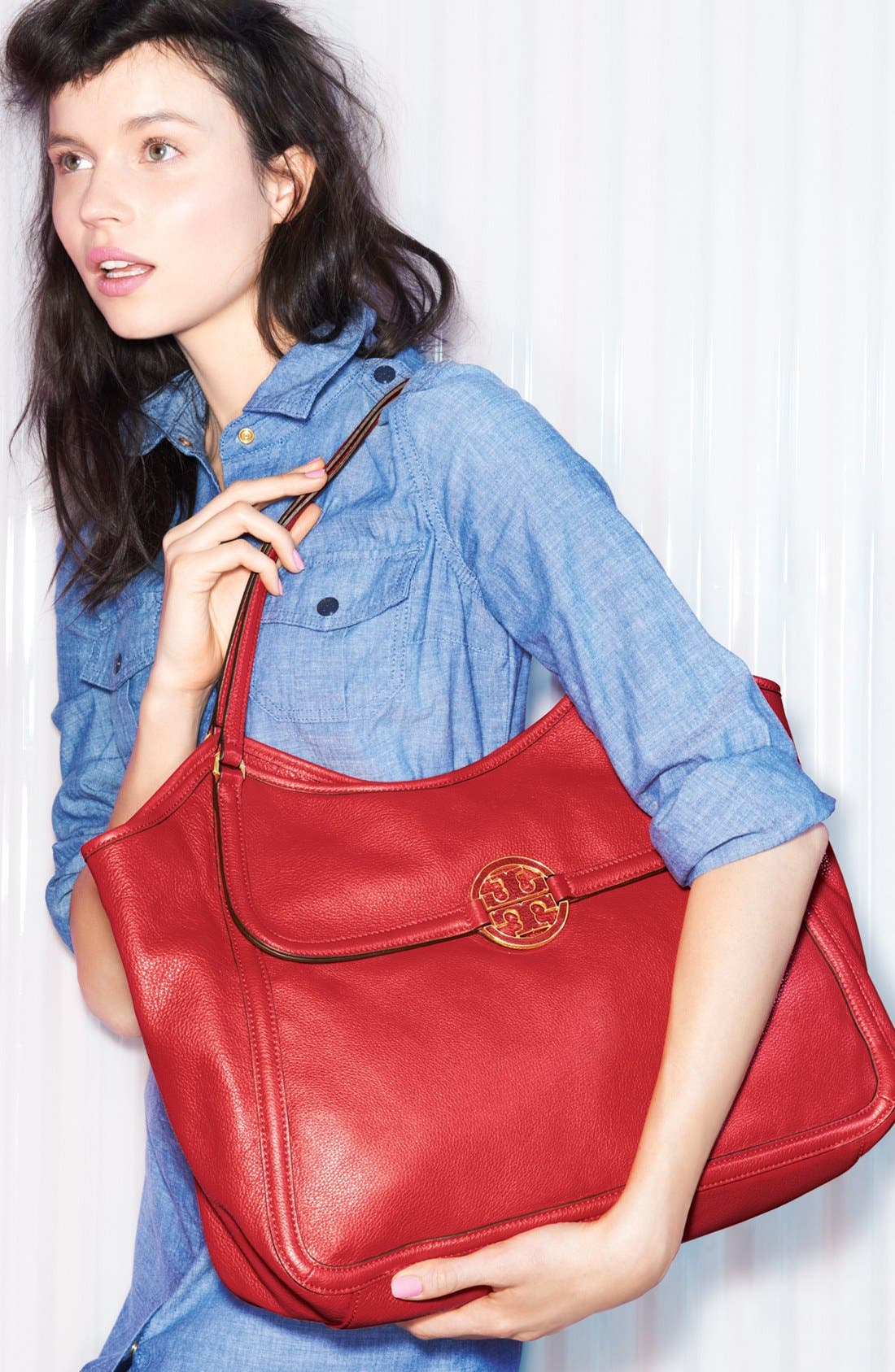 Tory Burch 'Amanda' Leather Tote, Alternate, color, 