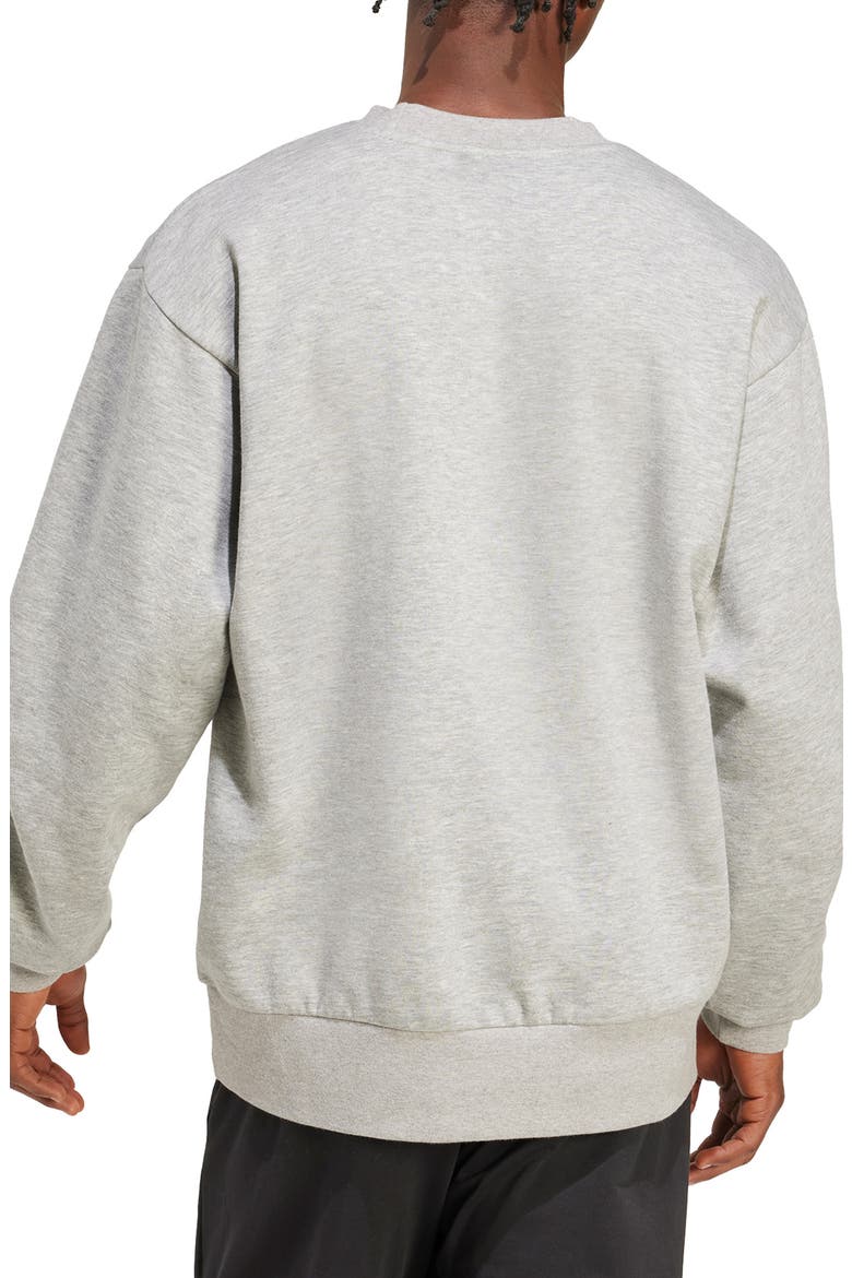 Linear Logo Crewneck Sweatshirt, Alternate, color, MEDIUM GREY HEATHER/ BLACK