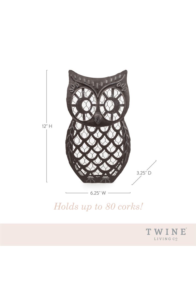 Wise Owl Cork Holder, Alternate, color, Black