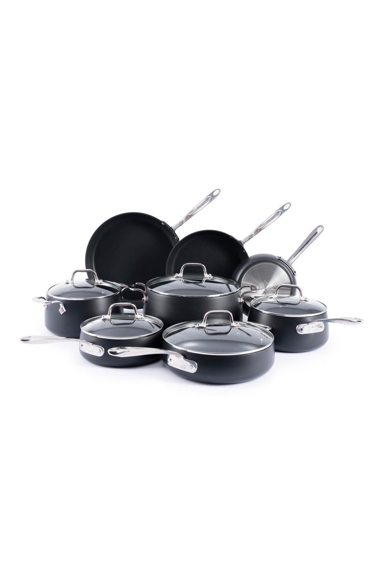 HA1 Expert Hard Anodized Nonstick 13-Piece Cookware Set, Main, color, BLACK
