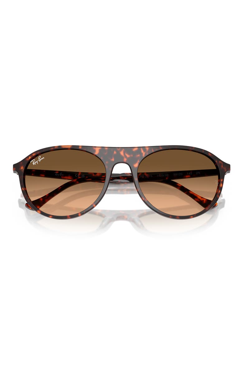 56mm Oval Sunglasses, Alternate, color, RED HAVANA