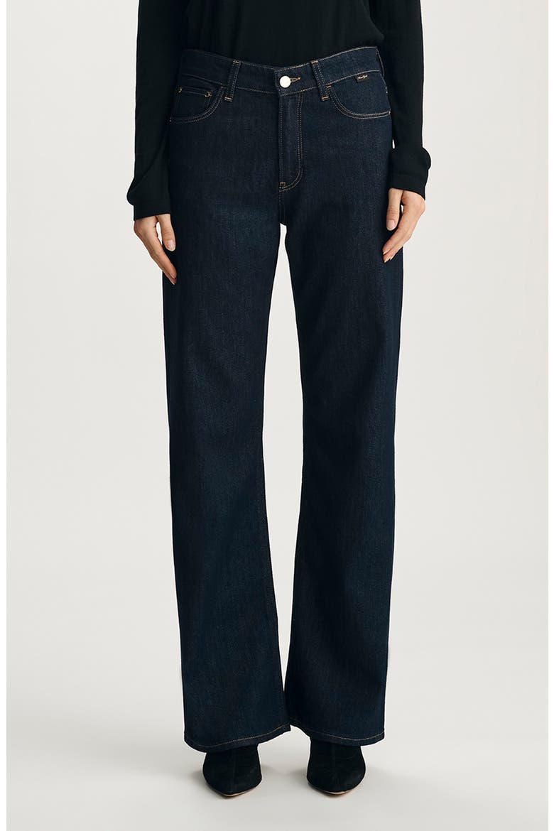 Taylor High Waist Wide Leg Jeans, Main, color, DARK BLUE SHINY GOLD PREMIUM