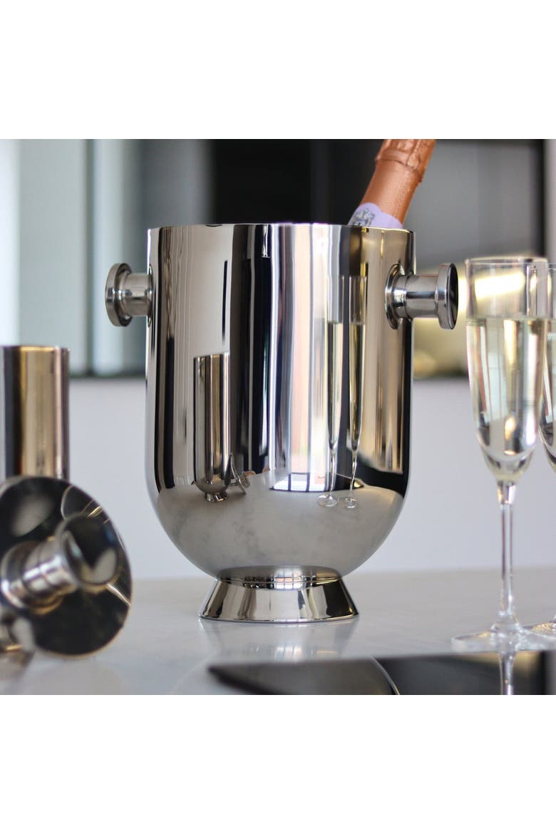 Trombone Champagne Bucket, Alternate, color, Silver