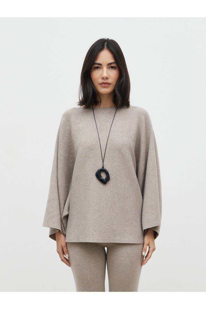 Aurelie Drape Sleeve Jumper, Main, color, Dark Taupe