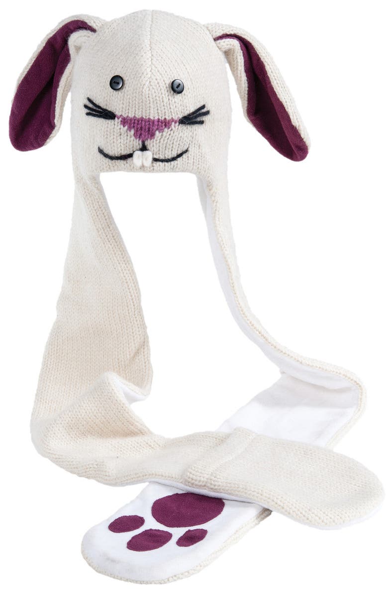 Nirvanna Designs Bunny Hatscarf, Main, color, White