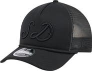 New Era Men's New Era Black San Diego Padres City Initial 9FORTY A-Frame M-Crown Adjustable Trucker Hat