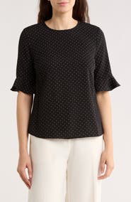CeCe Ruffle Short Sleeve Top