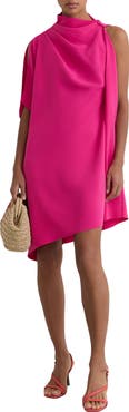 Reiss Ellery One-Shoulder Crepe Minidress