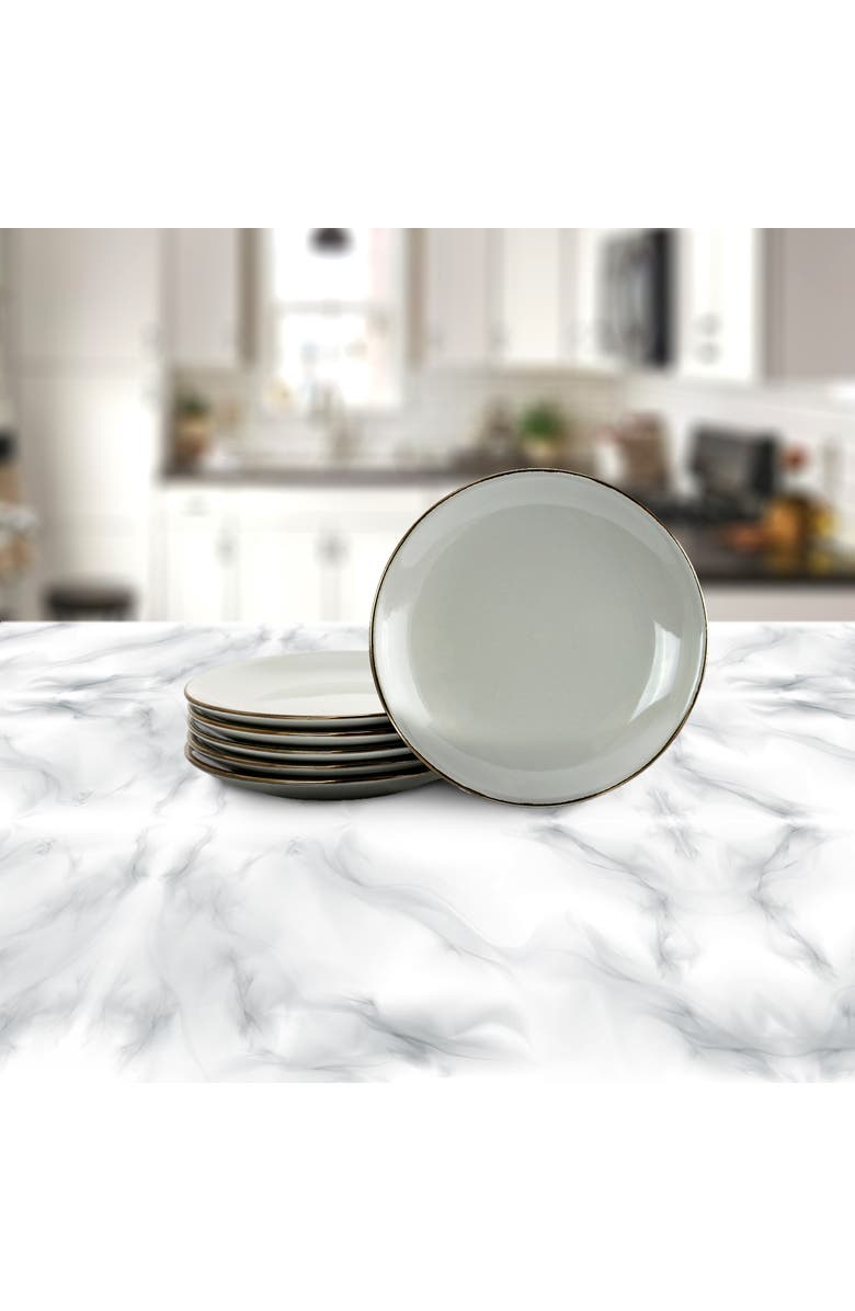 Elama Tahitian Sand 6-Piece Salad Plate Set, Alternate, color, Gray