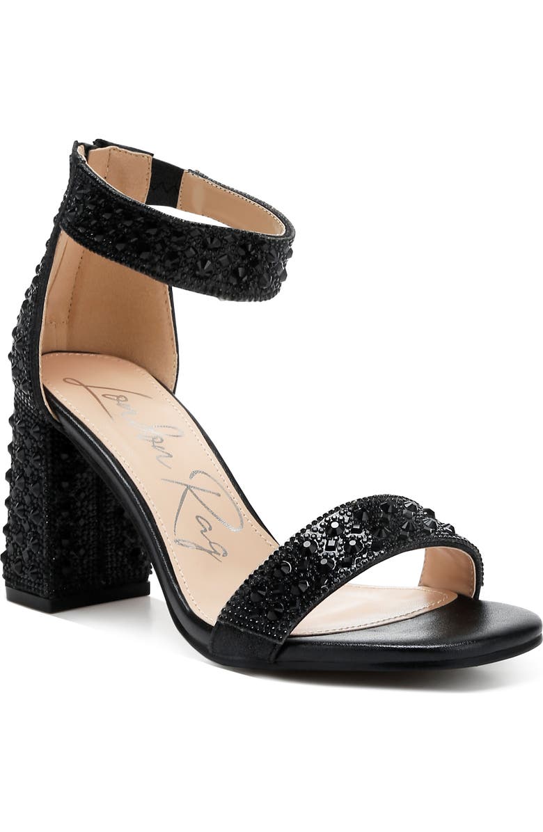 LONDON RAG Cady Embellished Sandal, Main, color, Black