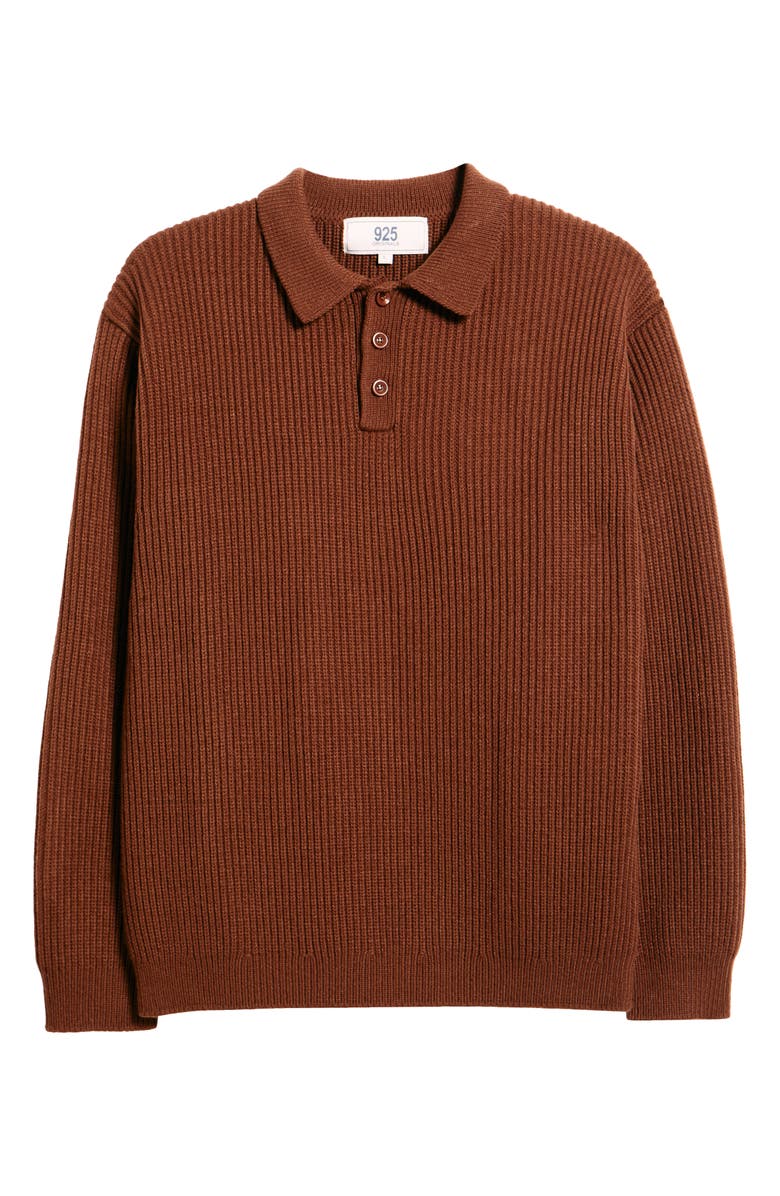 925 Originals Nicolas Rib Polo Sweater, Alternate, color, Brown