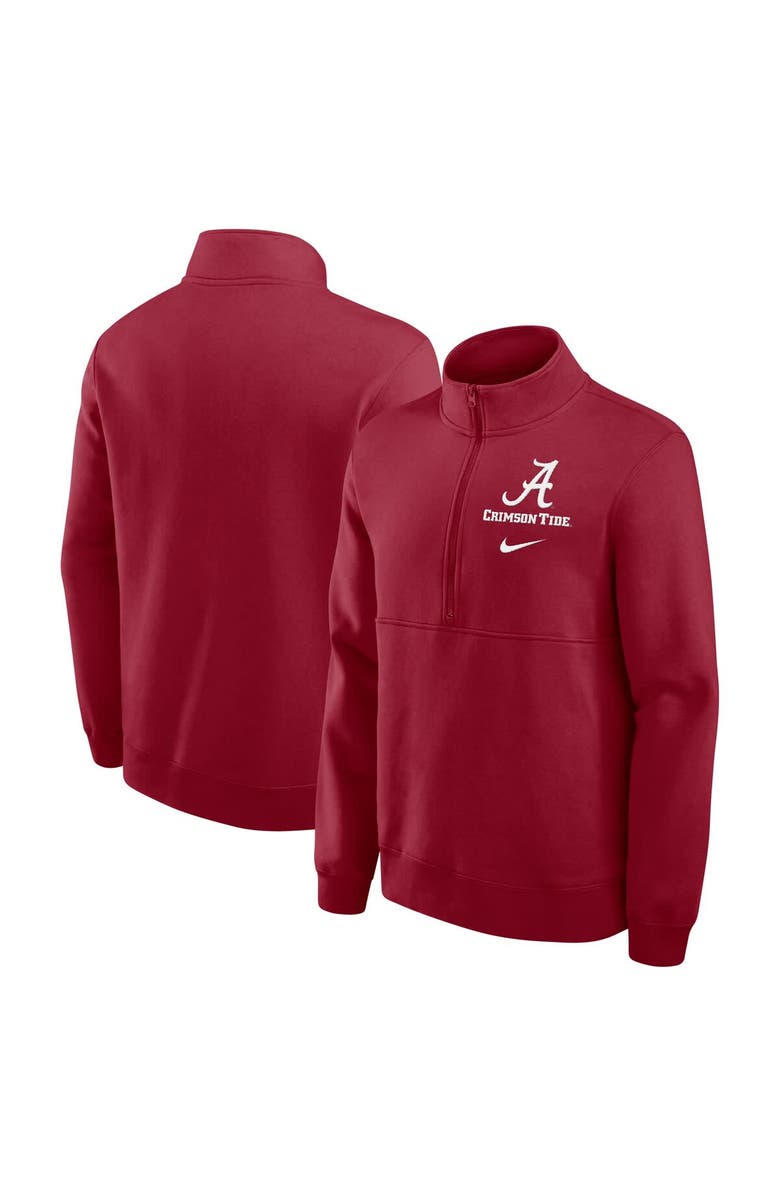 Nike Men's Nike Crimson Alabama Crimson Tide Primetime Club Half-Zip Sweatshirt, Alternate, color, Crimson
