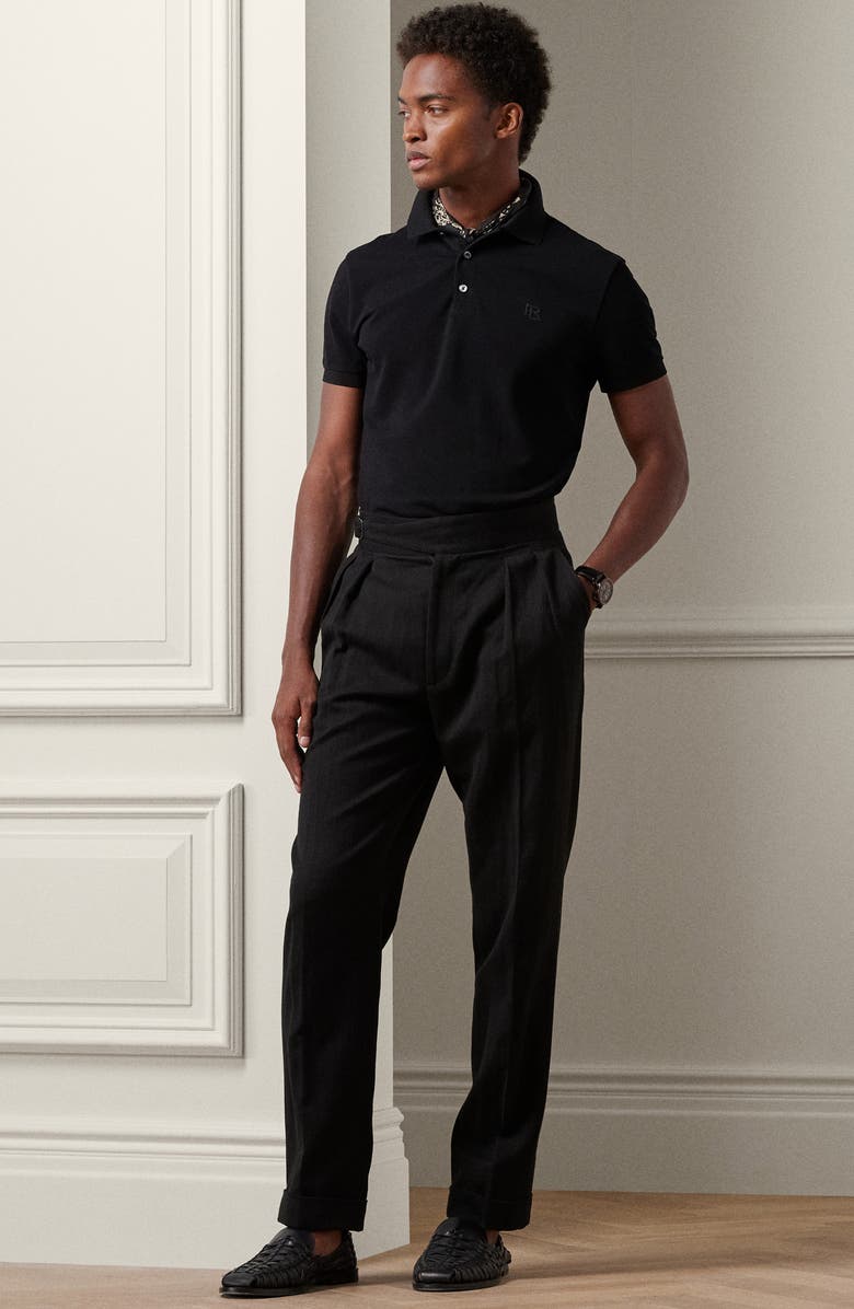 Ralph Lauren Purple Label Embroidered Logo Cotton Piqué Polo, Alternate, color,