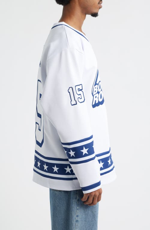 Boiler Room Oversize Hockey Jersey In White
