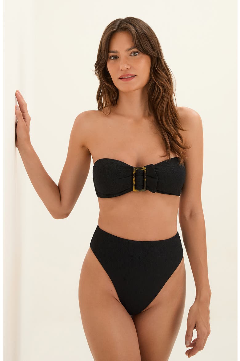 Firenze Sade Bandeau Bikini Top, Alternate, color, BLACK