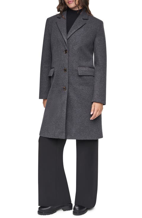 Single Breasted Wool Blend Coat